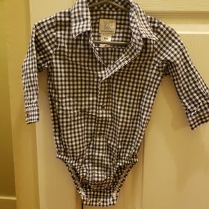 Checkered Onesie With Collar